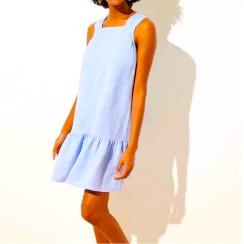 LOFT PLUS Blue Ruffled Sundress Sleeveless Casual IN SIZE 20